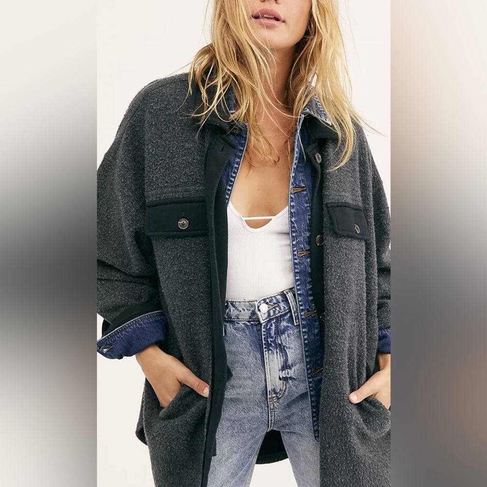 FREE PEOPLE X We The Free Ruby Jacket In Washed Black